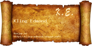 Kling Edmond névjegykártya
