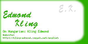 edmond kling business card